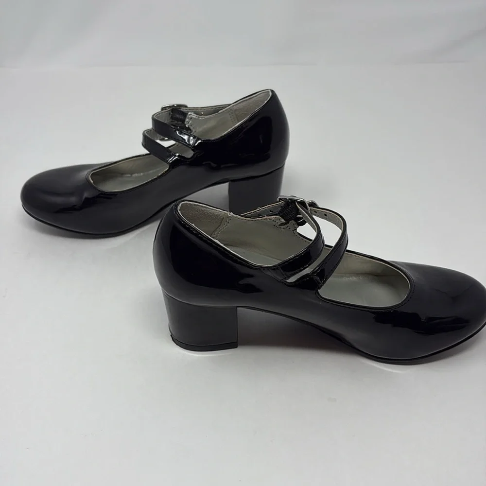 HARPER CANYON: Shiny Black Dress Shoes, Kids Size 13M. Double Buckle